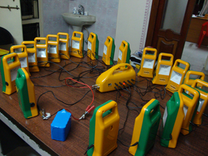 A multiple charger for solar lamps Photo credits: Global Telelinks/Prakruthi